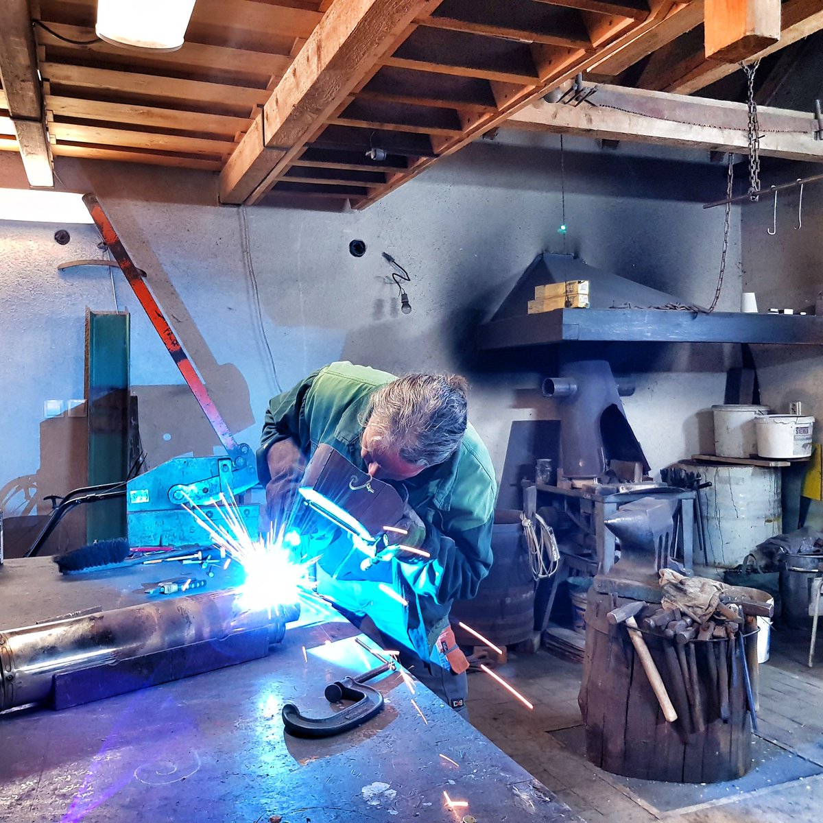 After three weeks of repairs and welding, the bike is ready to roll again