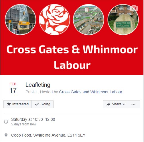 Leafleting this weekend. All Welcome facebook.com/events/3329360… #KeepLeedsLabour