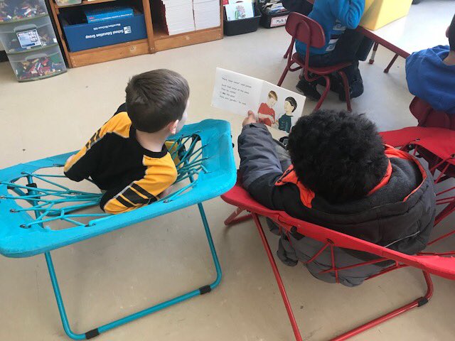 MontelloSchool's tweet photo. Mrs. Monaghan’s 5th graders and Mrs. Perry’s first graders started using book buddies on Friday and plan to continue every Friday morning. After reading together, the fifth graders stayed and did movement (Go Noodle)! So fun! #ReadaloudME #ReadtoME https://t.co/PwgntB33gT