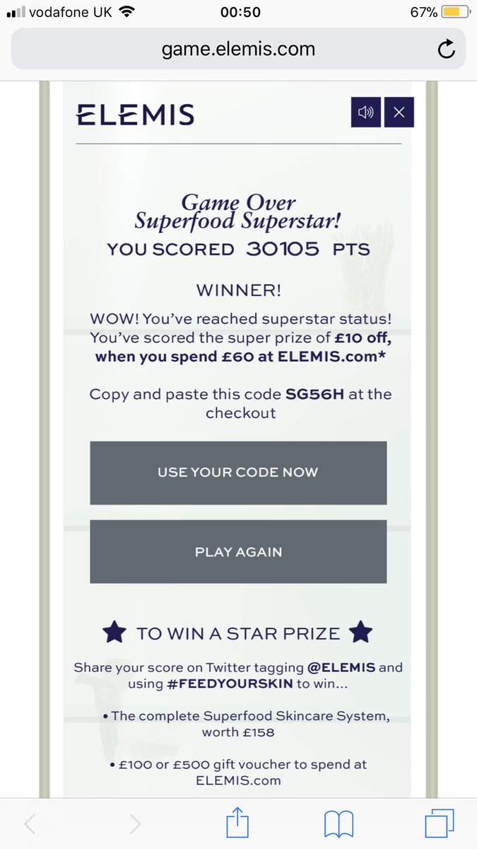 KESARLILY's tweet photo. @Elemis I am the #FEEDYOURSKIN queen 👸🏻 now? 😂🙊 30,105 points! 💃🏻💃🏻 https://t.co/wRvZ73Yyni