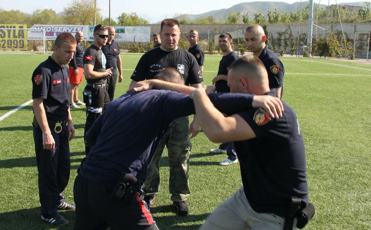 CommandoDefense's tweet image. Police / Military Instructor Uliks Gjonaj - during training with Special Unit Police in Tirana FNSH.