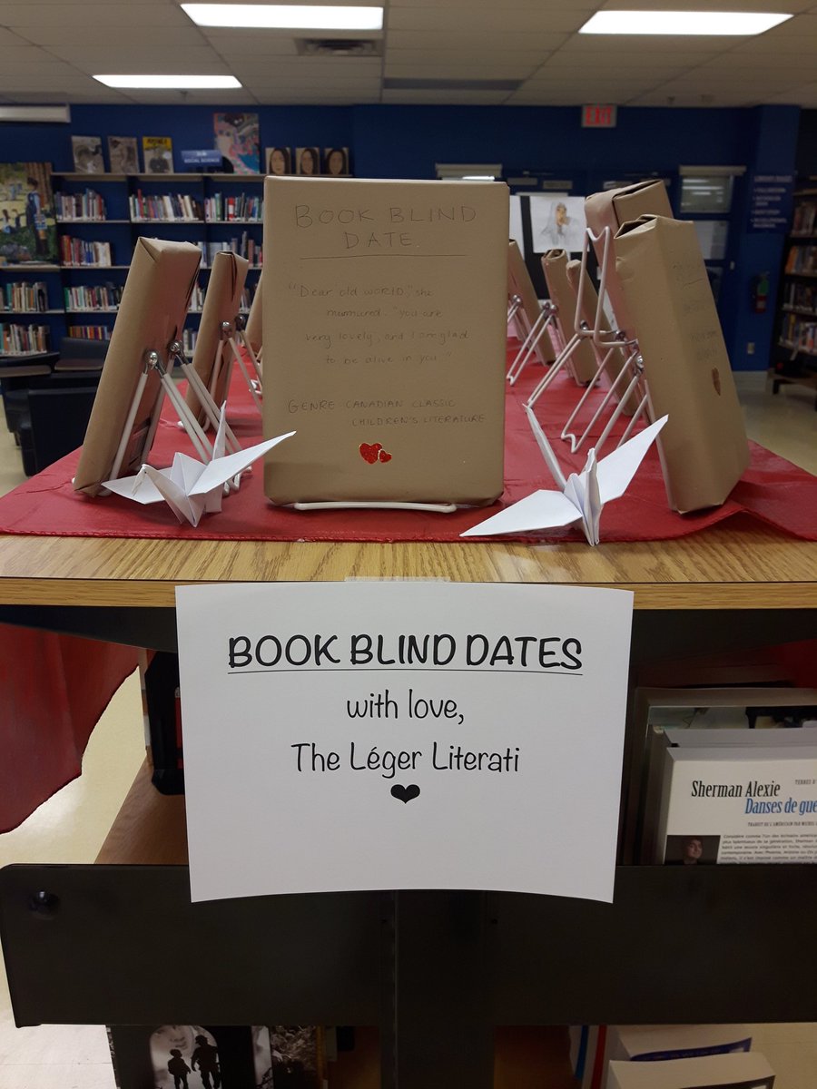 mctavish_h's tweet image. Stop by the library for a Blind Date with a Book! Selected and displayed by the #LégerLiterati book club. We meet every other Friday during both lunch periods in case you wanna join in the fun! @CardinalLegerSS #LancerLearning #lovereading