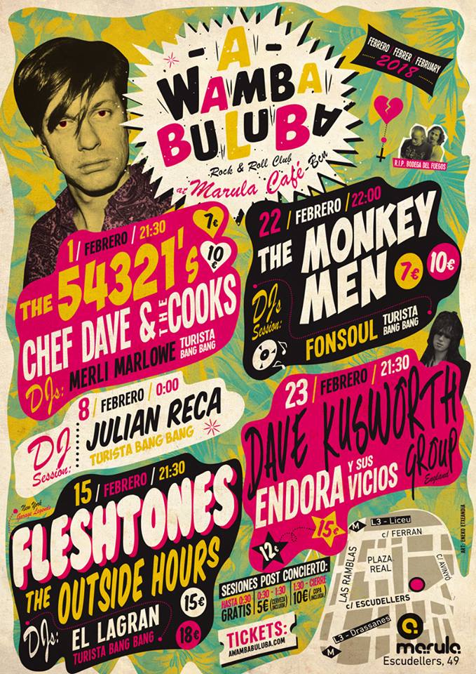 Este jueves estaremos tocando con los Fleshtones en el <a href="/A_Wamba_Buluba/">A Wamba Buluba Club</a> (BCN). Ganazas!