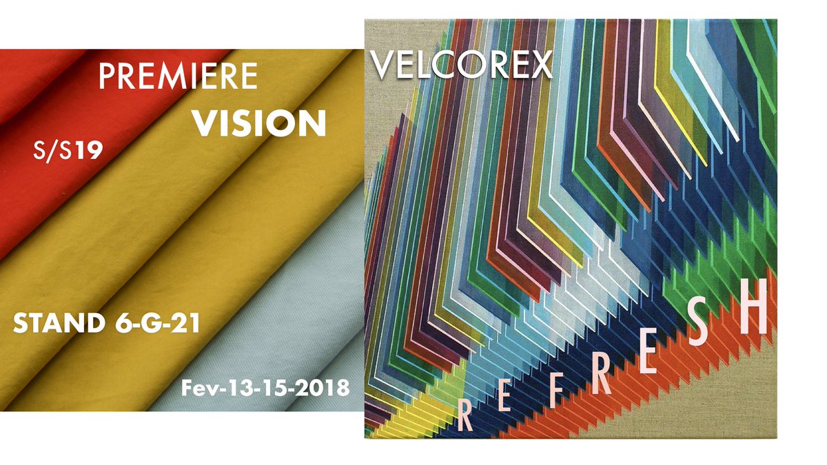 Rendez-vous dès demain <a href="/PremiereVision/">Première Vision</a> du 13 au 15 février 2018 sur le stand 6G21 d' #velcorex pour découvrir notre collection été 2019. On compte sur vous ! #premierevision2018 #textile #madeinfrance  #collection2019 #fashion