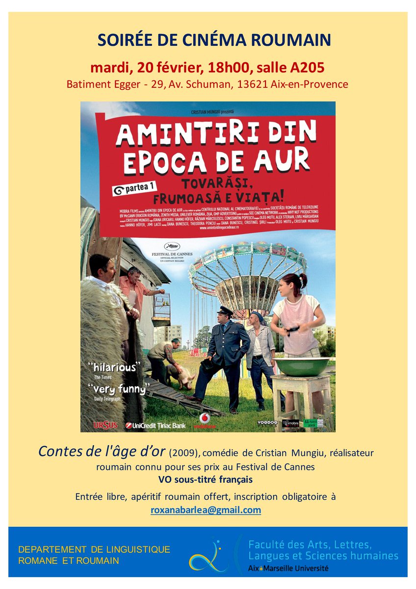 itmorar's tweet photo. Pour ceux qui s'intéressent au cinéma roumain et qui habitent (près d')Aix  #cinemaroumain    cc @CinemaRoumain https://t.co/s9Xg6RE7Kd