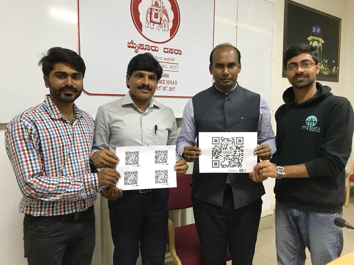 MCC Social Team went a step forward & made Swachh Survekshan 2018 public feedback easy through scanning a QR code .. Officialy Launched by Mysuru DC @DC_Mysuru and MCC Commissioner Jagadeesh G ( @MCCComm_Mys )# #SwachhSurvekshan2018 #WewillMakeMysuruNo1