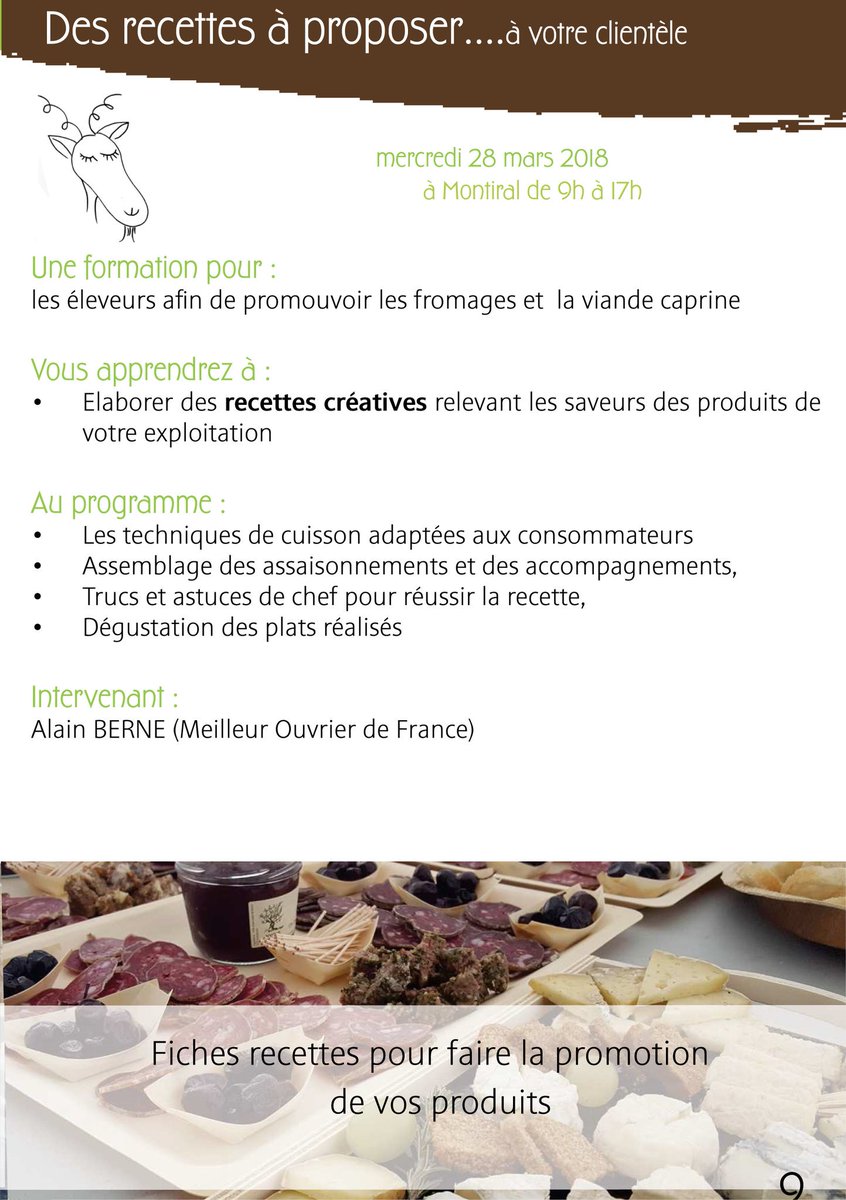 caprin26's tweet photo. FORMATION
 Vos Produits Caprins: Viande et Fromages pour vous, Eleveurs Caprins, avec un Chef Meilleur Ouvrier de France .
Plus d'infos:
contact@scaprin26.com https://t.co/cooiocUkUh