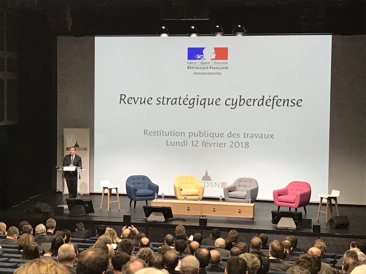 ChrBonnard's tweet photo. Présentation de la revue stratégique cyberdéfense par le SGDSN à Station F #cyberdefense https://t.co/9aqHr9Gnzs