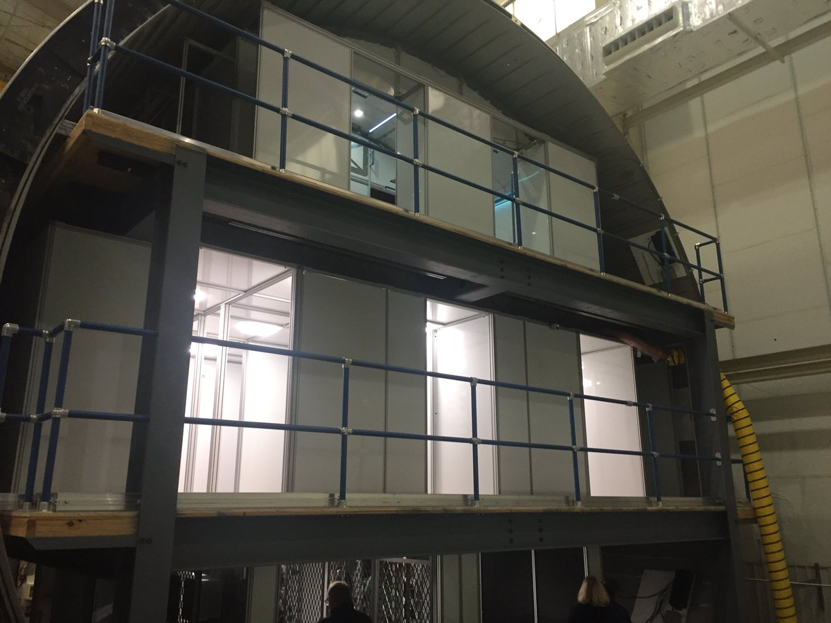 joehills's tweet image. Now we’re visiting the Deep Space Habitat area where they are designing and testing the next generation of crew habitat modules. The current presenter Tanya Andrews is discussing the design of exercise space and how important exercise time is to astronauts.