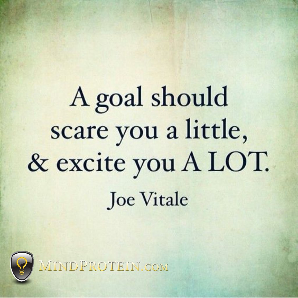 RalphPlumb's tweet photo. A goal should scare you a little, &amp; excite you A LOT.
-Joe Vitale https://t.co/1sQGmxOZfw