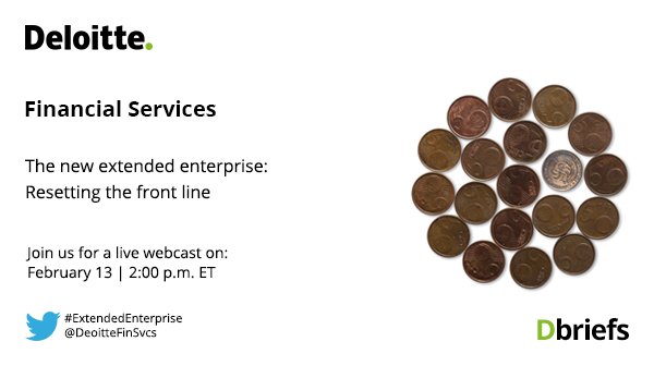 DeloitteFinSvcs's tweet image. Don&apos;t miss tomorrow&apos;s #Dbriefs webcast: #ExtendedEnterprise deloi.tt/2nXkrj5