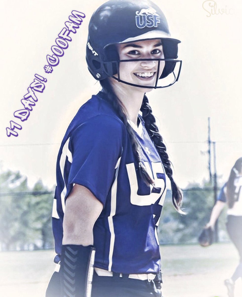 USFCougarsSB's tweet photo. Keeping the countdown going strong at 11 days is our very own STL Cards fan, SO #43 Lindsey Mossman! #yeahpurp #CooFam https://t.co/37qaoyoFeh