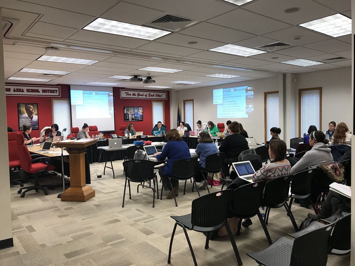 EASD teachers, guidance counselors and school psychs learning more about the Zones of Regulation.  #EASD #SpecialEducation #ZonesOfRegulation #SocialThinking #easton