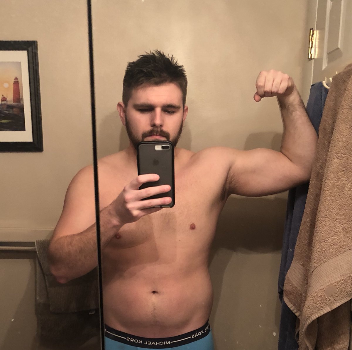 Day 1 - long journey ahead to cut body fat and build lean muscle. Weighing in at 197 lbs. Goal is 180 lean !