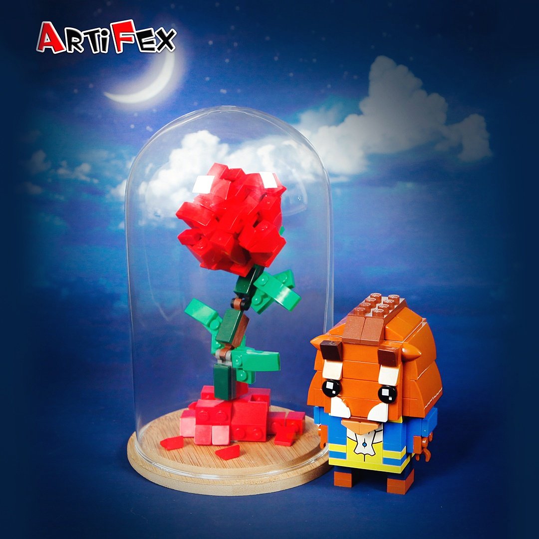 Roses don't last forever but if made from #LEGO, they can :) Happy #Valentine's Day! #beautyandthebeast #brickheadz