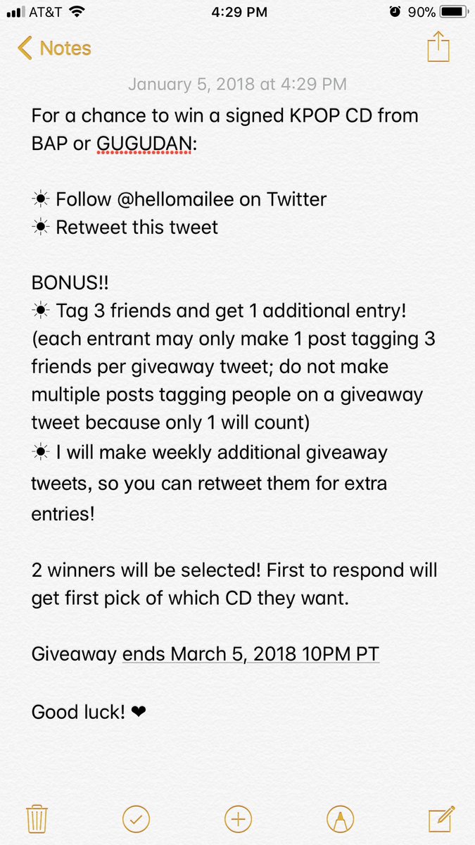 hellomailee's tweet photo. ⛱ 3 weeks left!! ⛱
[GIVEAWAY] Want to win a signed #KPOP CD from #BAP or #GUGUDAN? Follow &amp; RT for a chance to win! (Closes 3/5/18) https://t.co/zvyTdaog34