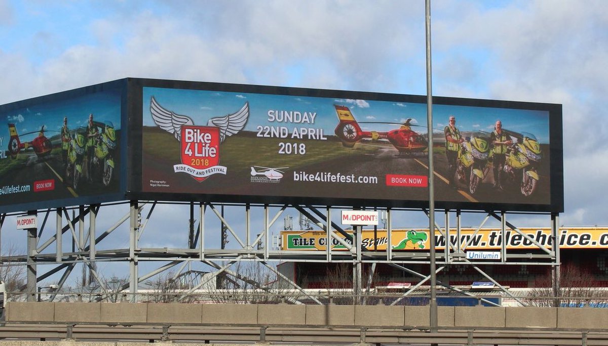 It would appear myself & @999forrest are being used to brighten up the M6 😂 On a serious note it’s an advert for Bike4Life 2018 an excellent opportunity to raise money for a vital service provided by @MAA_Charity see you there 👍