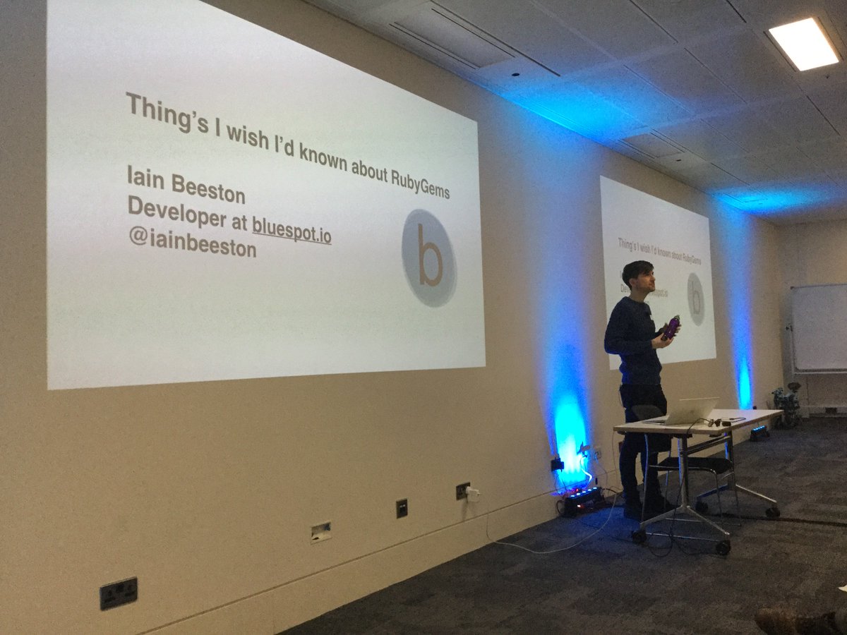 codescrum's tweet image. @iainbeeston talks about "Things I wish I'd known about #Ruby #Gems @ #lrug