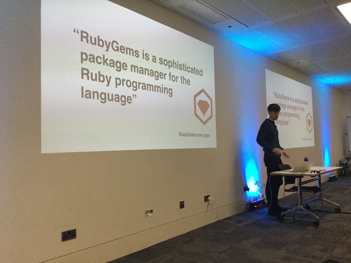 codescrum's tweet image. @iainbeeston talks about "Things I wish I'd known about #Ruby #Gems @ #lrug