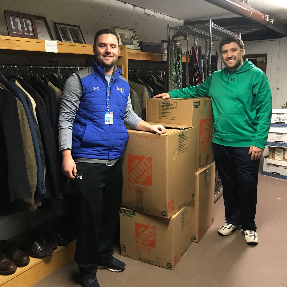 fcbmore's tweet image. Tremendous thanks to the @LoyolaDons Alumni Association, who hosted a #ClothingDrive to benefit our #Attire4Hire program this weekend! They brought us a minibus full of #suits and professional clothing for men who would not otherwise be able to afford it. What a blessing!