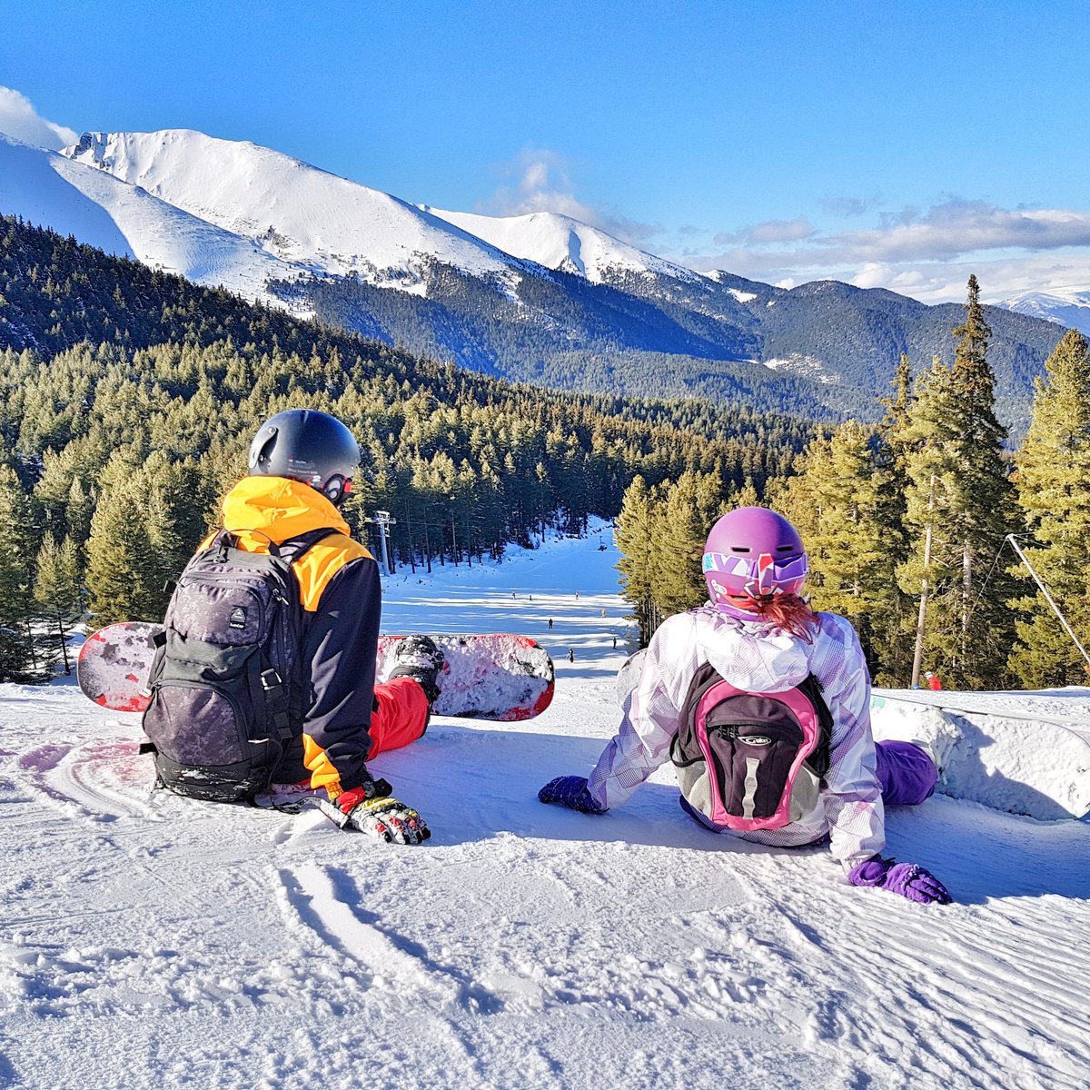 Taking a break from the slopes in Bansko
