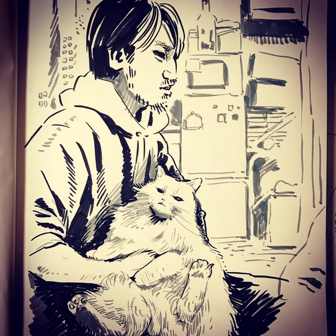 友達と猫 