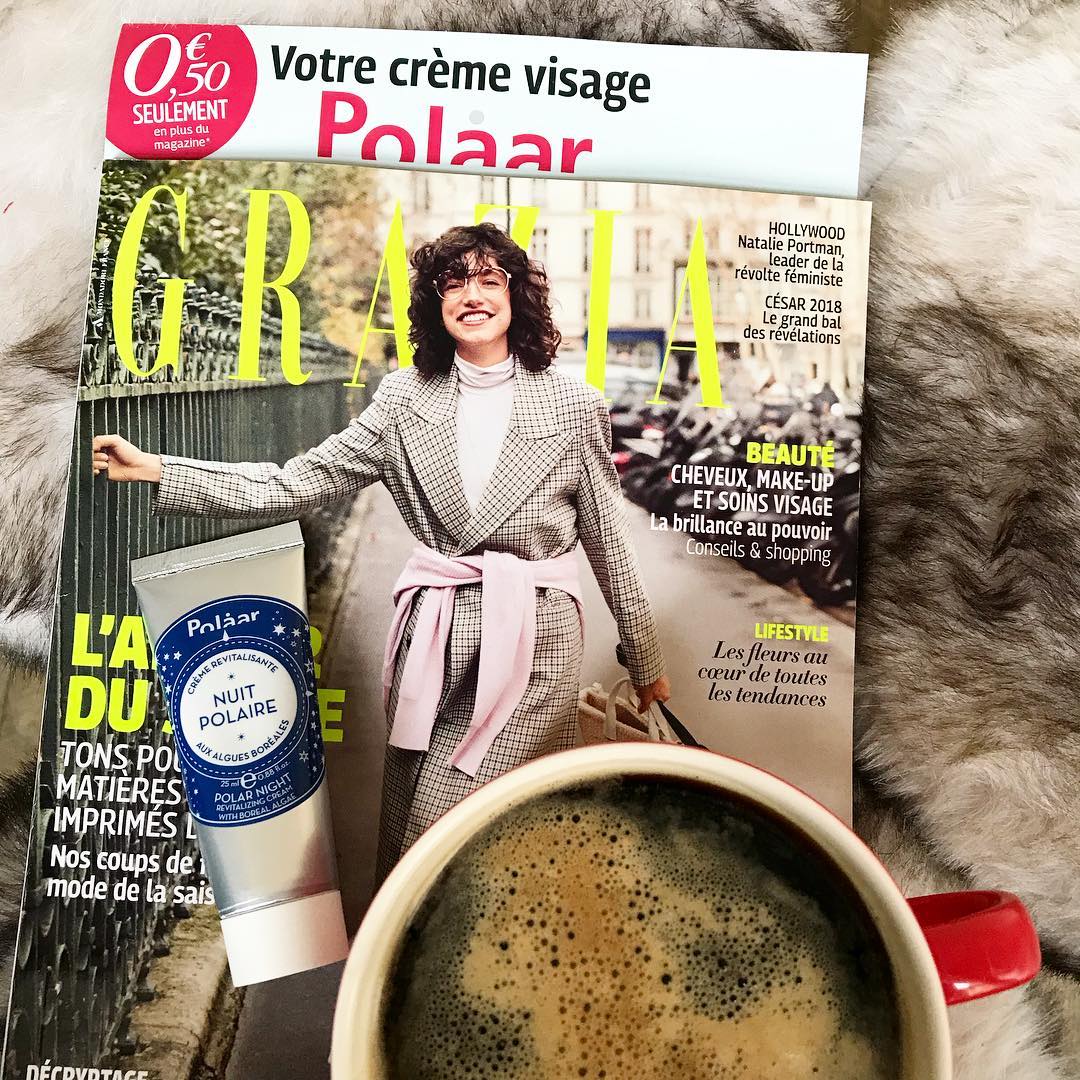 🇫🇷 Découvrez la Crème Nuit Polaire dans <a href="/grazia_fr/">Grazia France</a> du 9 au 15 Février ! Un très bon week-end à tous ! ☕️😘
.
.
🇬🇧 Go pick up <a href="/grazia_fr/">Grazia France</a> to discover the Polar Night Cream from February 9th to the 15th ! We wish you a lovely weekend! ☕️😘

#Polaar #Grazia #CrèmeNuitPolaire