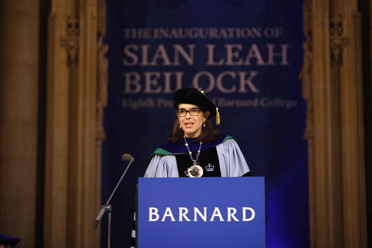 BarnardCollege's tweet photo. The Barnard community united to celebrate the Inauguration of @sianbeilock, the eighth president of Barnard College. #BarnardInauguration https://t.co/iSTxuTJG7h https://t.co/0i6QkfOabE
