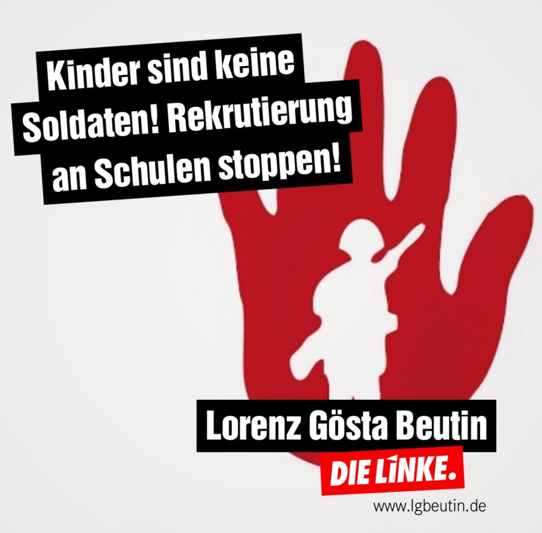 Heute ist der Tag gg Missbrauch von Kindern als Soldaten,der #RedHandDay. Deutschland trägt durch Kleinwaffenexporte dazu bei. <a href="/dieLinke/">Die Linke</a> meint: Rüstungsexporte stoppen. In Deutschland muss die Rekrutierung von Minderjährigen gestoppt werden. #unicef #linksfraktion #linkesh #linke