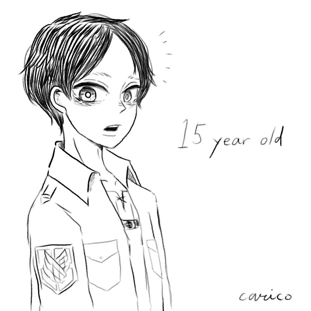 15歳エレンちゃん恋しいなって思って描いたらくがき… 