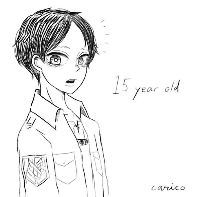 15歳エレンちゃん恋しいなって思って描いたらくがき… 