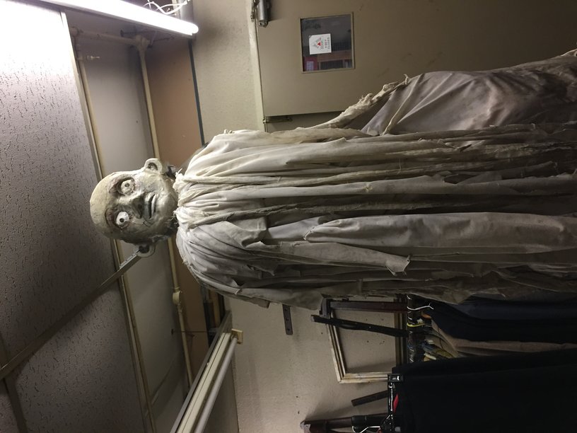 OutdoorPlaysUK's tweet photo. This week we are looking at some of the amazing props and costumes we have used over the years! Can you work out which show this ghastly figure is from? #Propweek #theatre https://t.co/uSpF2l9koR