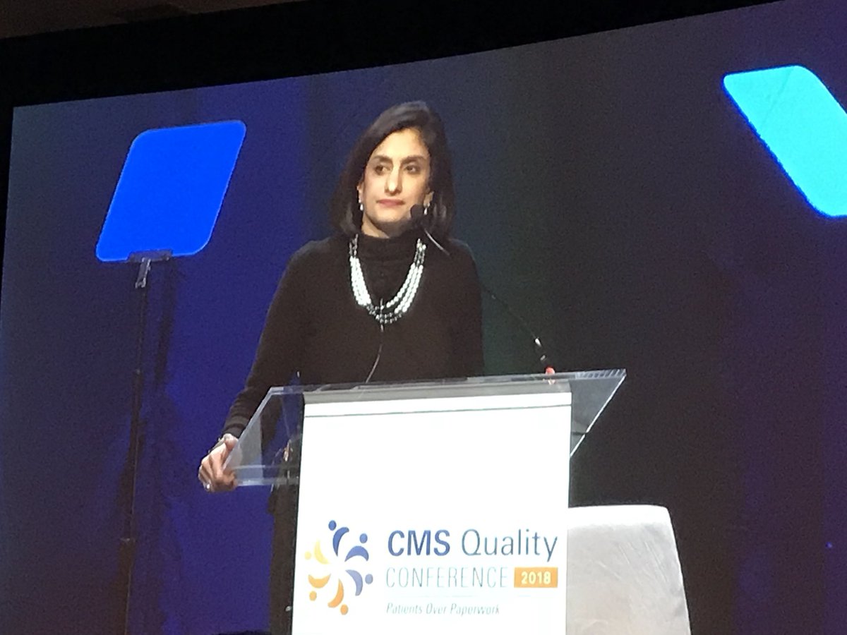 ComagineHealth's tweet image. We need doctors and nurses on the front lines treating patients, not filling out forms and checking boxes. -Seema Verma, Administrator, CMS #CMSQualCon18 #PatientsOverPaperwork