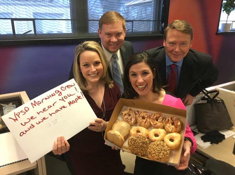 MychaelaBruner's tweet photo. Thank you, #Parcell’s! 🍩 Your @WPSDLocal6 morning crew loves you! https://t.co/oadQyOCGyu