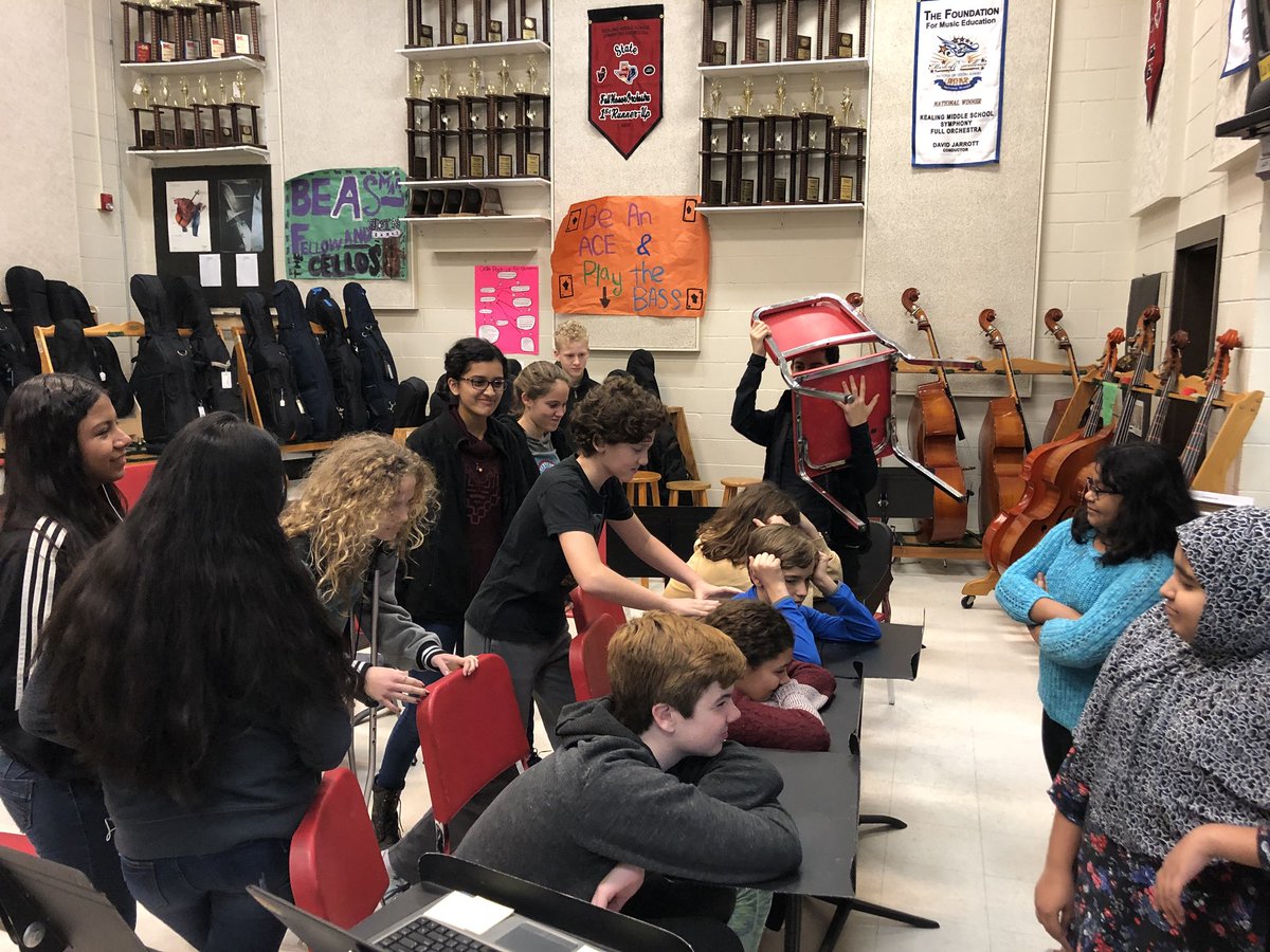 KealingBand's tweet photo. @KTXHornets Hinojosa/Jarrott Advisory doing our rendition of the Greensboro sit-in movement. https://t.co/PfFgupBfEV