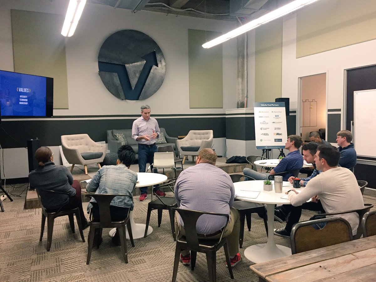 innovationdepot's tweet image. Our #VelocityAccelerator class hearing from @DaxkoDave this morning on the significance of your company&apos;s mission, vision, and values!