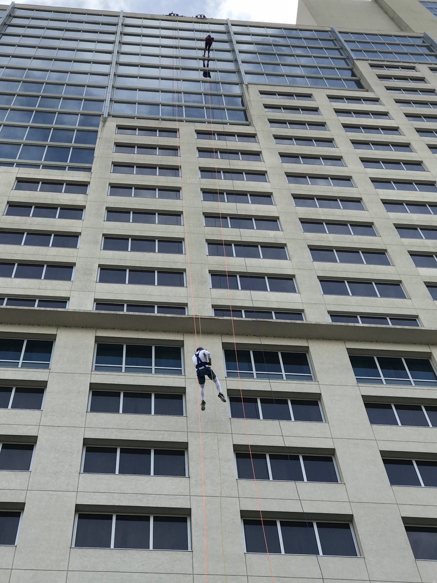 creworlando's tweet photo. Member news: @creworlando member @KKrilanovichCRE and fellow @CushWakeORLANDO research team members went Over the Edge, rappelling down the @HyattOrlando to raise money for @GKTWVillage As a team they raised $4,100 for the charity! #givingback #creworlando #extremeteambuilding https://t.co/cGXTRvI1c0