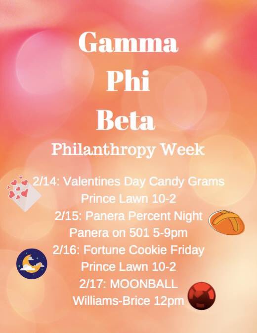 Happy Monday everyone!! Our philanthropy week starts Wednesday! Be sure to check out all of our super fun events that will be happening! 🌻✨