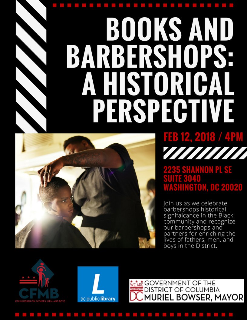 DC_CFMB's tweet photo. #HappeningToday Books and Barbershops: A Historical Perspective. Help us celebrate the historical significance of Black barbershops in DC! #BlackHistoryDC #BHMDC #BHM #BlackHistoryMonth https://t.co/QkkqZefR1A