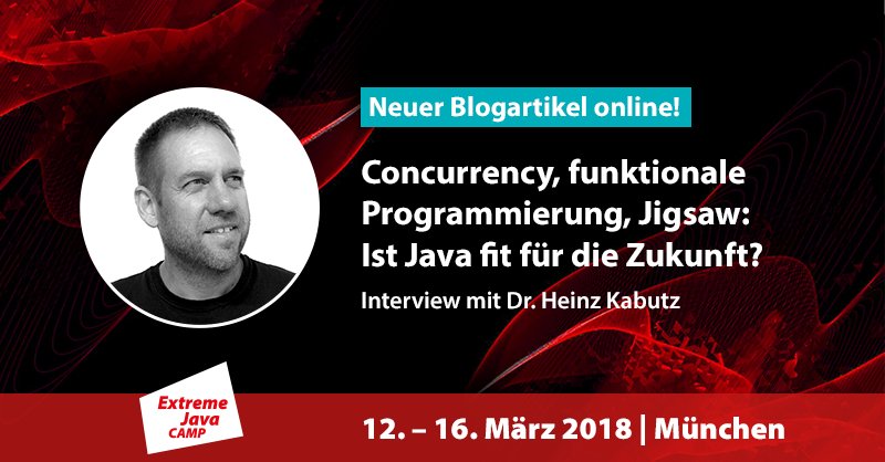 ExtremeJavaCamp's tweet photo. Ist #Java fit für die Zukunft? #ExtremeJavaCamp Trainer Heinz Kabutz im spannenden Interview! Lies den ganzen Artikel hier: https://t.co/N2setCGS0Q https://t.co/wEr4WrVwqL