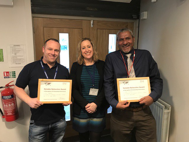 BNI_Mere's tweet image. Our Notable Networkers for February are Carl Telfer and Ric Webster for all the work they do behnd the scene to supoort the membership committee