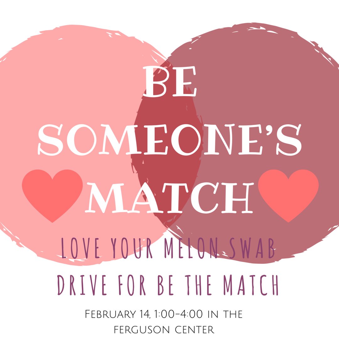 UofALYMCrew's tweet photo. Come to our Be The Match swab drive to learn more about being someone’s match 😉❤️ https://t.co/1nxgfcdgNk