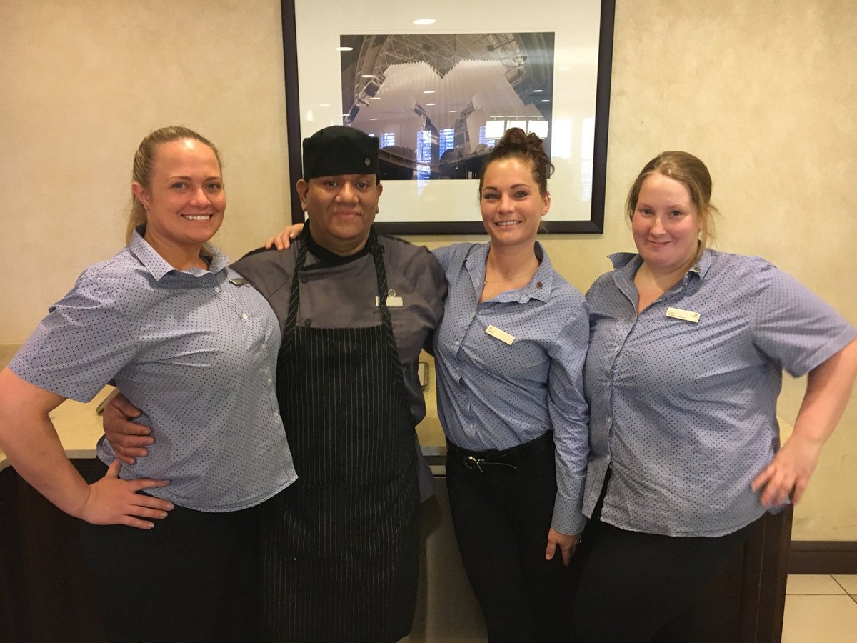 Greetings from our Food &amp; Beverage team members! Stop by and see them for breakfast, lunch or dinner.