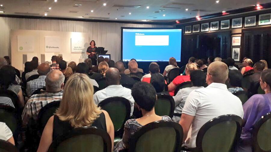 quickbookssa's tweet photo. QuickBooks product leader @ariegem shares what’s new in QuickBooks Online including clean &amp; customisable reports, the ability to create transactions in no time &amp; easy data in and out #QBinSA https://t.co/0ozJsDVqaB