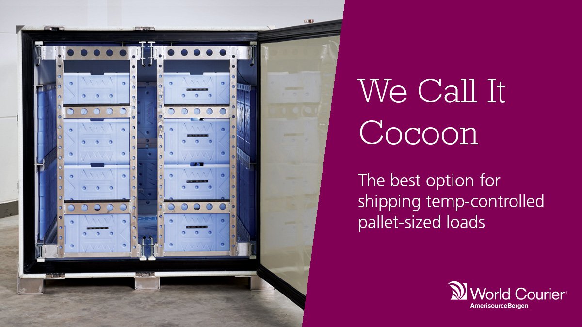 Worldcourier's tweet photo. Cocoon is a temperature controlled packaging solution. With a 7-day temperature stable endurance, it provides an increased level of assurance for shipping valuable and critical materials. Find out more in our e-book https://t.co/mKOuJ8mhwB #temperaturecontrol #PackagingSolutions https://t.co/YwH6P8HSKj