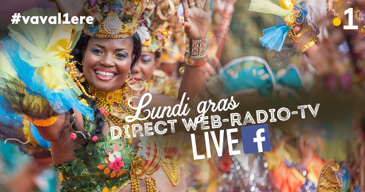 #VAVAL1ERE 🎭 En ce Lundi Gras, vivez en direct la grande Parade FESTI'SUD à Rivière-Salée sur nos 3 médias : Web-Radio-TV et Facebook Live ! 🎉😍 Un événement à ne manquer à partir de 14h30 sur #Martinique la 1ère ! #Carnaval2018 #FestiSud #LundiGras