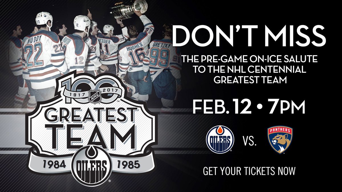 Edmonton Oilers On Twitter Members Of The 84 85 Nhlgreatestteam Will Be Honoured On Ice Prior To Tonight S Oilers Game Vs Florida Limited Tickets Still Available Https T Co Ggacwuqlal Https T Co 1efeqvax38