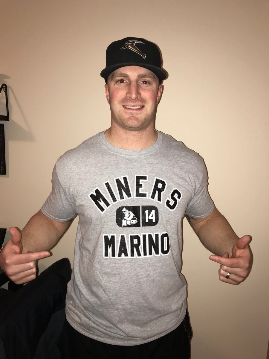 SIMiners's tweet photo. Hey @LuckytheCanary we know you don’t have a favorite player for the Miners, but you might wanna add this to your wardrobe! They are available for $18+ tax! Just call the box office! https://t.co/BMNG58EOpd