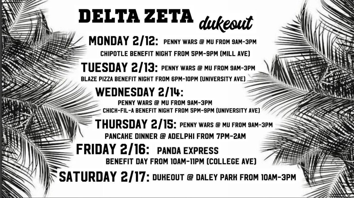 ASUDeltaZeta's tweet photo. DZ DUKEOUT STARTS THIS WEEK! We are so excited💕let’s have some fun raising money for charity! https://t.co/5yJaInog6F