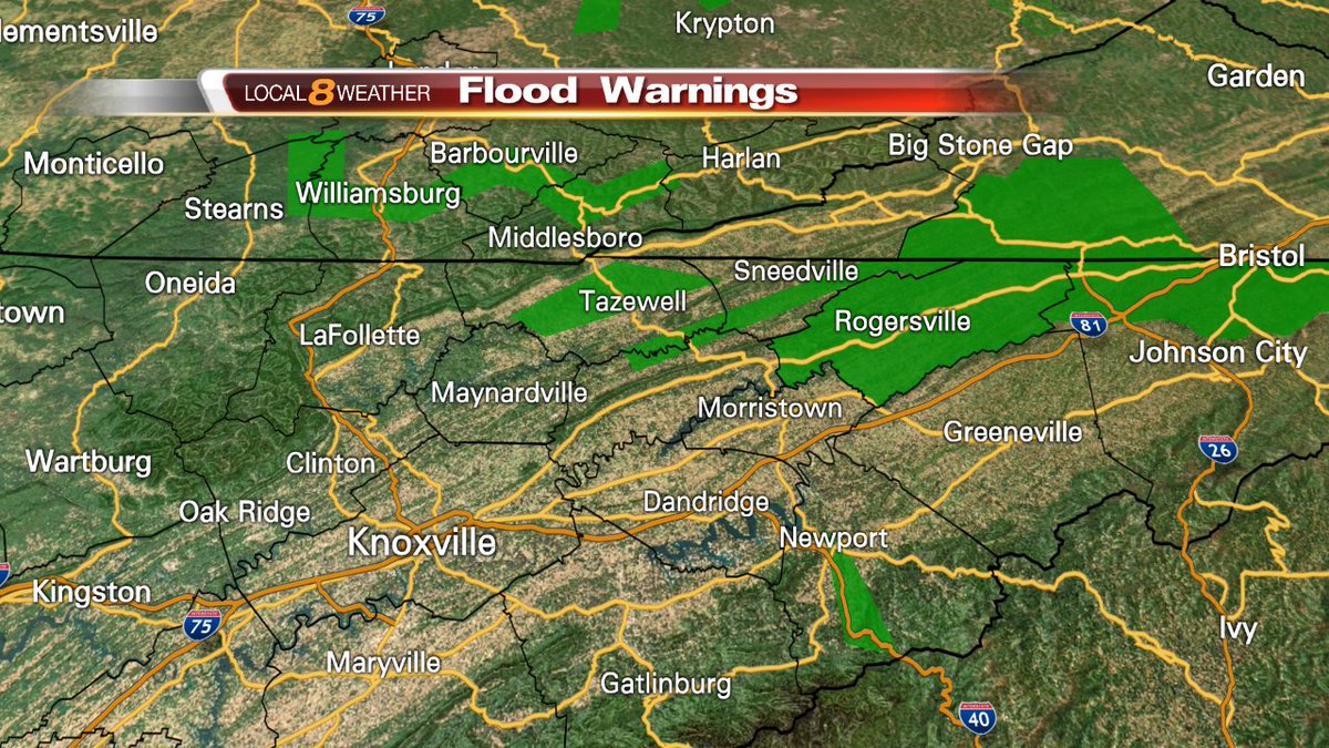 ETNHeather's tweet photo. There are multiple rivers with Flood Warnings in our area, as some continue to rise due to runoff.  Be careful!  #Local8wxAlert https://t.co/cwtDVpduFd